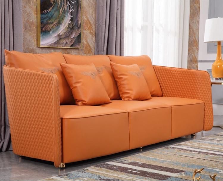 Modern Upholstered Steel Frame Couch Chesterfield Sofa for Living Room