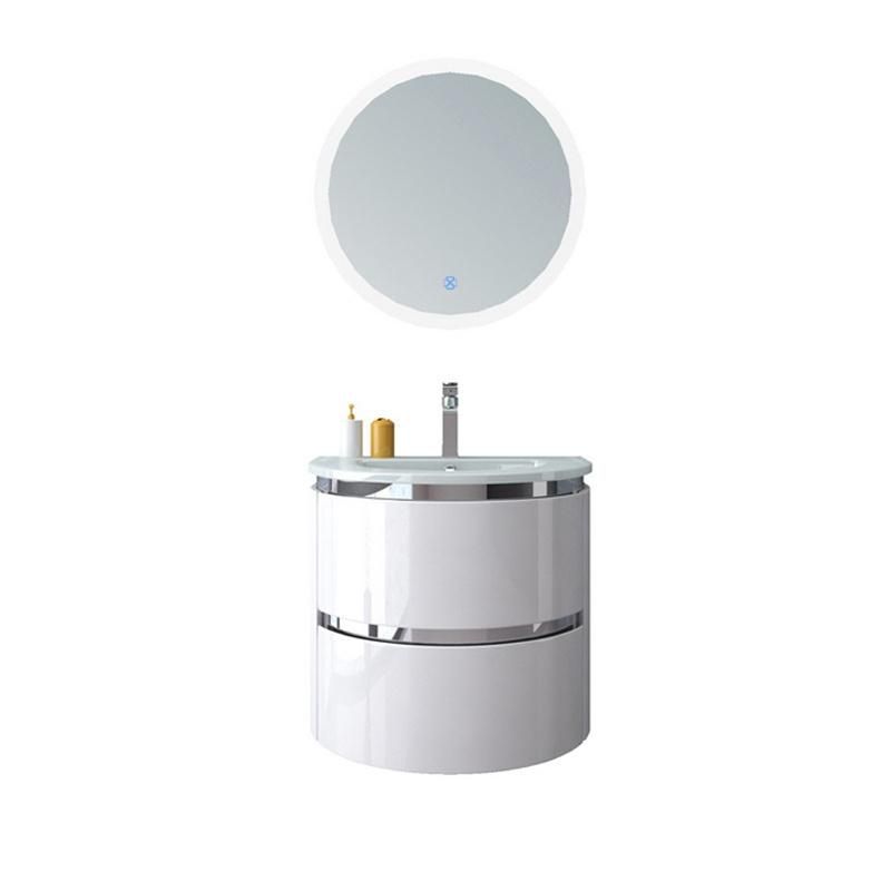 White PVC Bathroom Vanity Painted Modern Style Bathroom Furniture