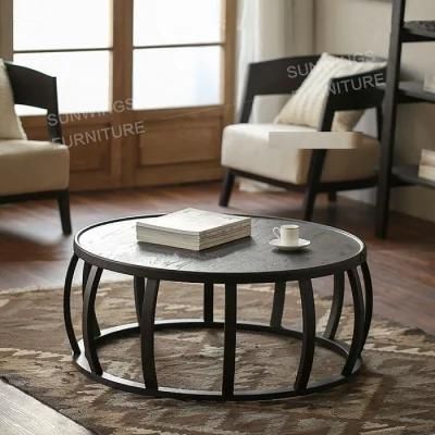 Modern Wooden Home Furniture Living Room Veneer Coffee Table Round Table