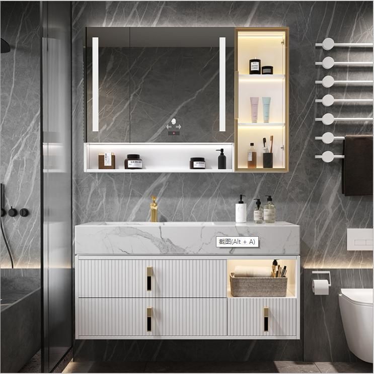 Simple Modern Rock Board Bathroom Cabinet Intelligent Dressing Mirror Bathroom Washstand Washbasin Combined Bathroom Cabinet