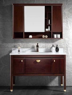 China Fatctoy OEM ODM High Quality Fashionable Customized Marble Top Bathroom Cabinet with Mirror Cabinet