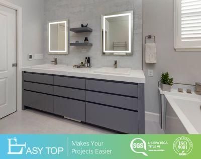 Modern Commercial Waterproof PVC Mirror Cabinets Bathroom Vanity