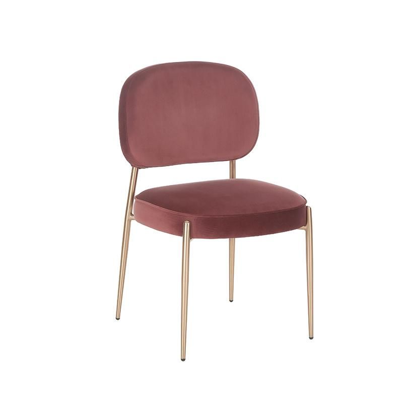 New Product Armless Modern Dining Chair Comfy Velvet Chairs