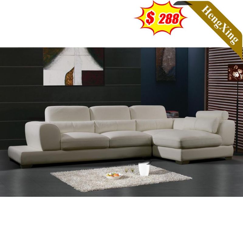 Modern Home Furniture Living Room Sofas White Fabric L Shape Sofa