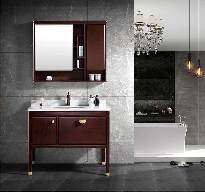 High Grade Europeanplywood Bathroom Cabinet Combination Mirror Cabinet Marble Table