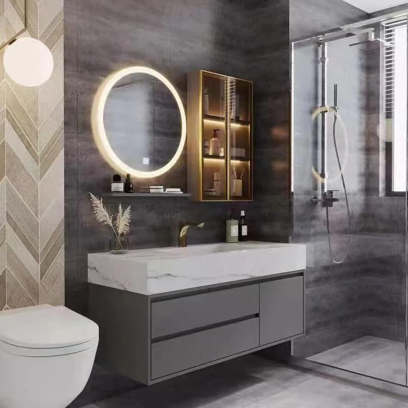 Light Luxury Rock Plate Bathroom Cabinet Modern Simple Toilet Wash Wash Face Hand Basin Cabinet Combination Bathroom Intelligent Mirror