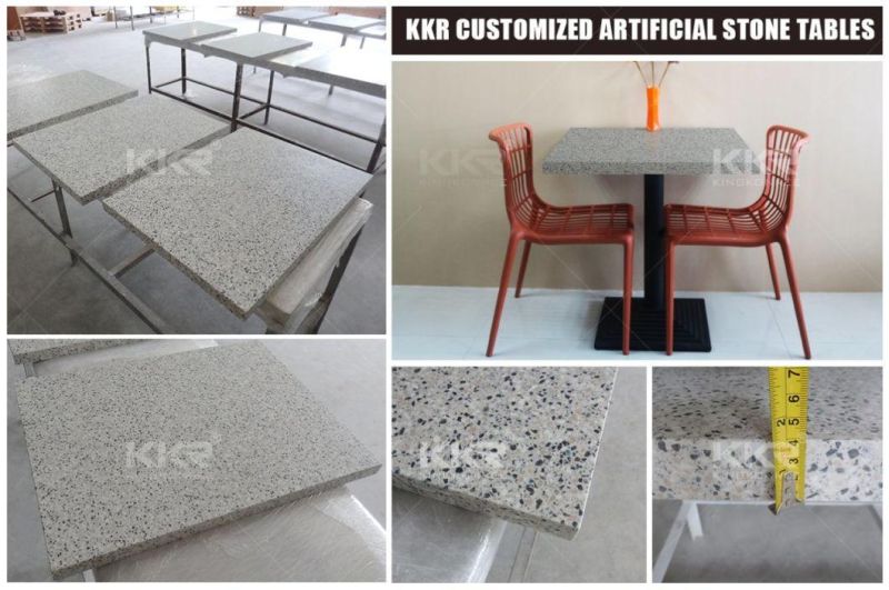 High Glossy Solid Surface Food Court Dining Table Sets with Chairs