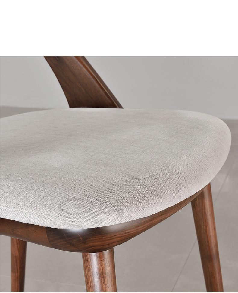 Modern Simply/Light Luxury/Nordic Style Furniture Ash Solid Fabric Dining Chair for Living Room