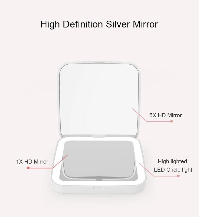 Home Products Rechargeable Cosmetic Compact Pocket LED Lighted Travel Makeup Mirror