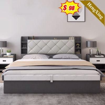 Wood Modern Double Beds Bedroom Furniture Wall Bed King Bed with Storage