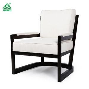 Comfortable Solid Wood Leg High Density Foam Fabric Chair