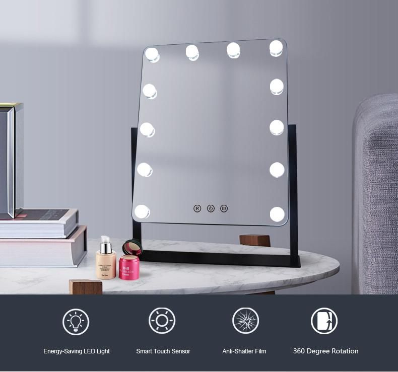 Metal Frame High Definition Hollywood Vanity Mirror for Dressing