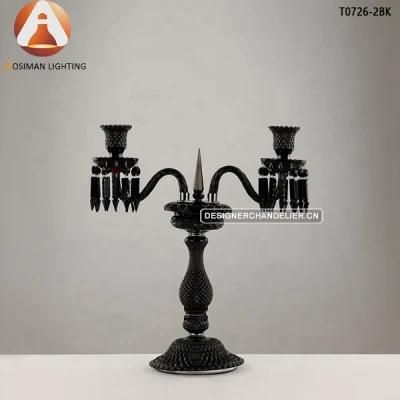 Baccarat Style Black Candelabra