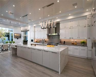 Custom Traditional Modular Cream White Lacquer Kitchen Cabinet with Kitchen Island