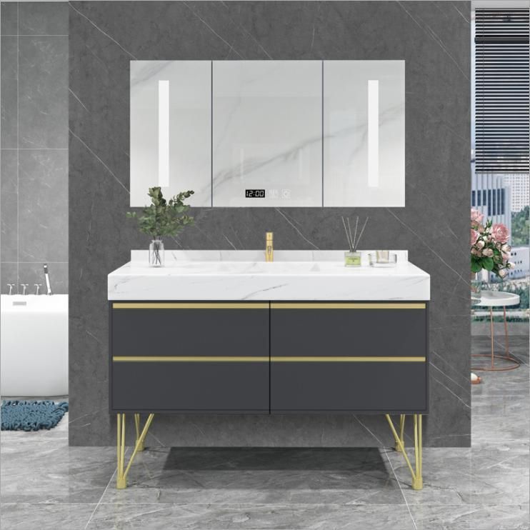 Nordic Simple Bathroom Vanity Combination Light Luxury Rock Board Modern Bathroom Wash Basin Vanity