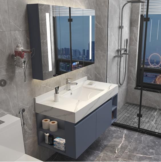 Light Luxury Rock Board Bathroom Cabinet Combination Modern Simple Double Basin Wash Sink Wash Basin Toilet Set