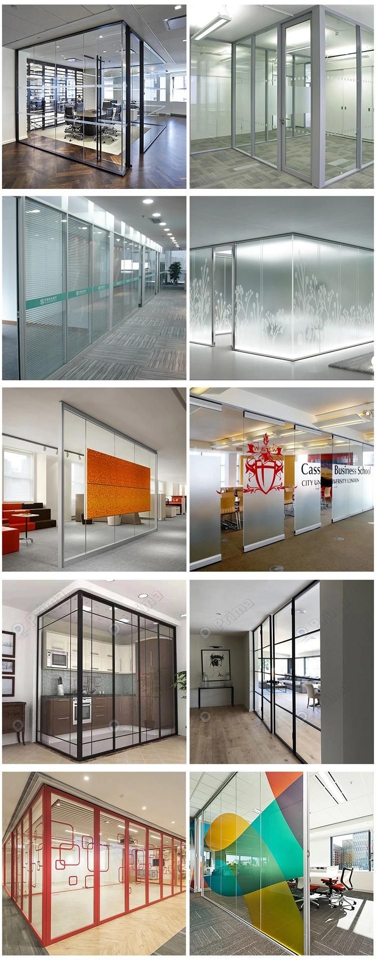 Original Factory Glass Partition Top Design Office Partition Aluminium Glass Partition Profile for Construction