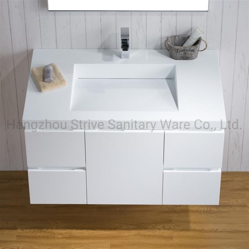 Modern Black Bathroom Vanity Oak Basin Cabinet with Mirror Bathroom Furniture