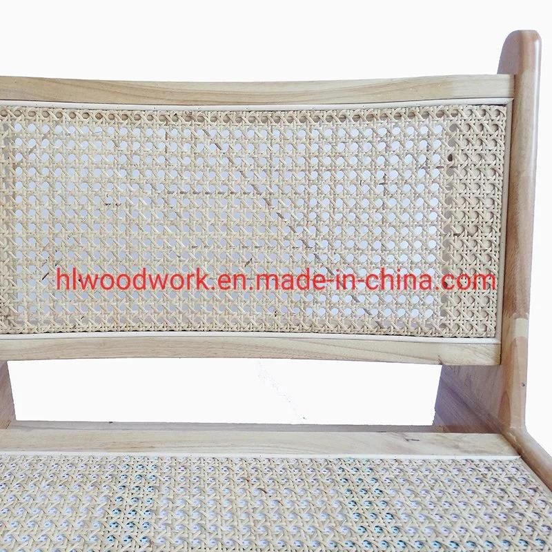 Rattan Leisure Chair Rubber Wood Frame Natural Color Living Room Chair Living Room Furniture