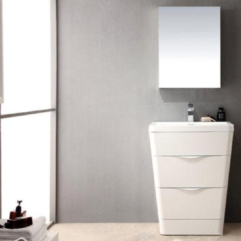 Modern Style Hot Selling White Oak Vanity with Medicine Cabinet Bathroom Furniture Vanities