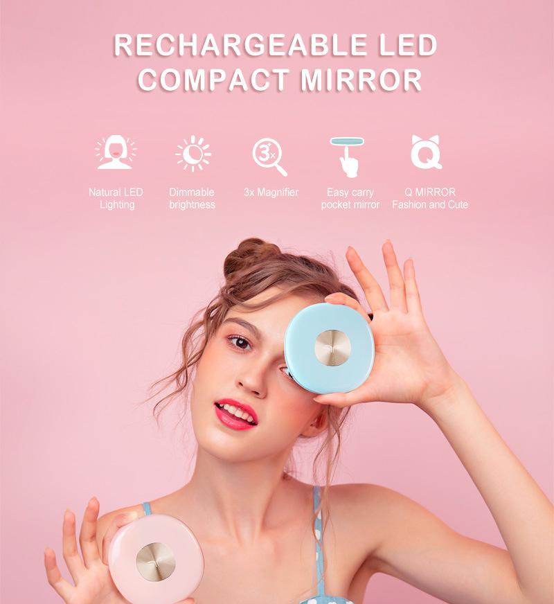 Hot Selling Rechargeable Portable LED Pocket Mirror LED Mirror