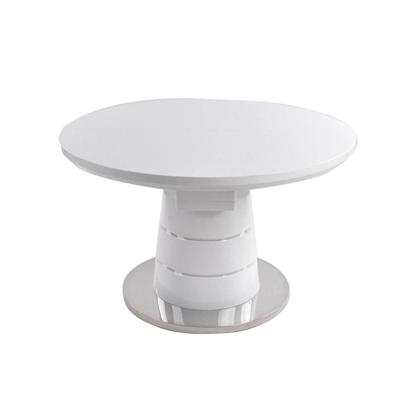 High Glossy Painting Expandable Oval Shape MDF Top Table for Dining Room Restaurant