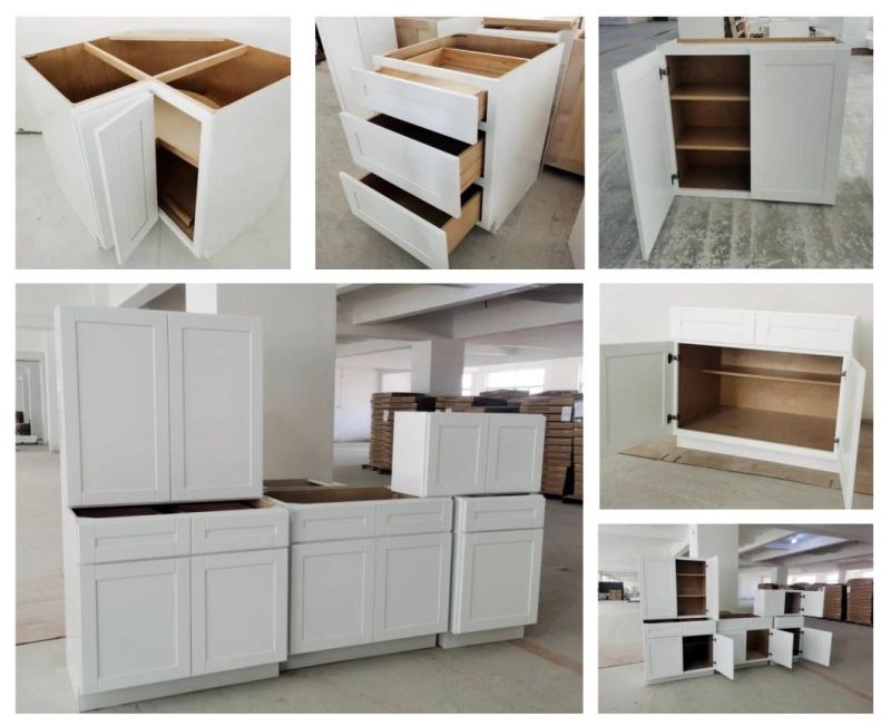 Manufacturer Customized Kitchen Cupboard Grey and White Kitchens New Cabinets