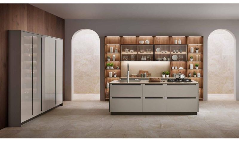 Manufacturer New Design Home Interior Classic Style Skin Melamine Finish Kitchen Cabinet