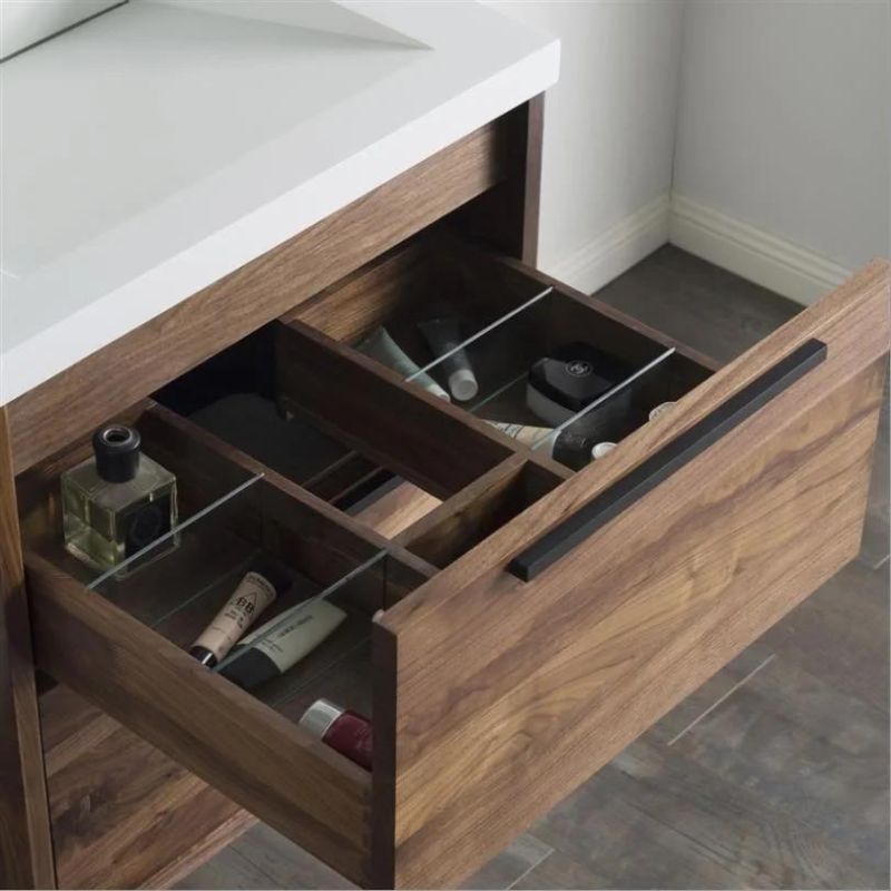 Modern Luxury Wooden Bathroom Vanity with Ceramics Basin