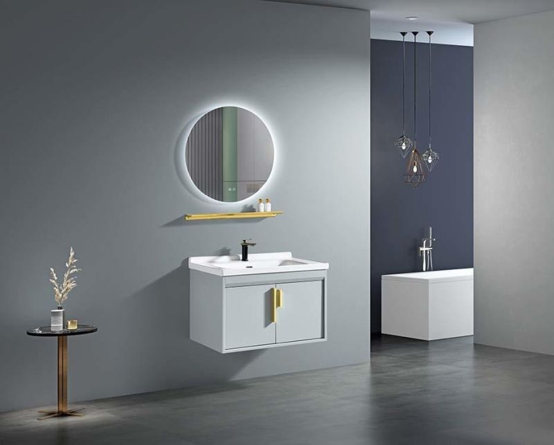 New Design Nordic Bathroom Cabinet Set Aluminum Bathroom Vanity Cabinet with Wash Basin Combo & Mirror