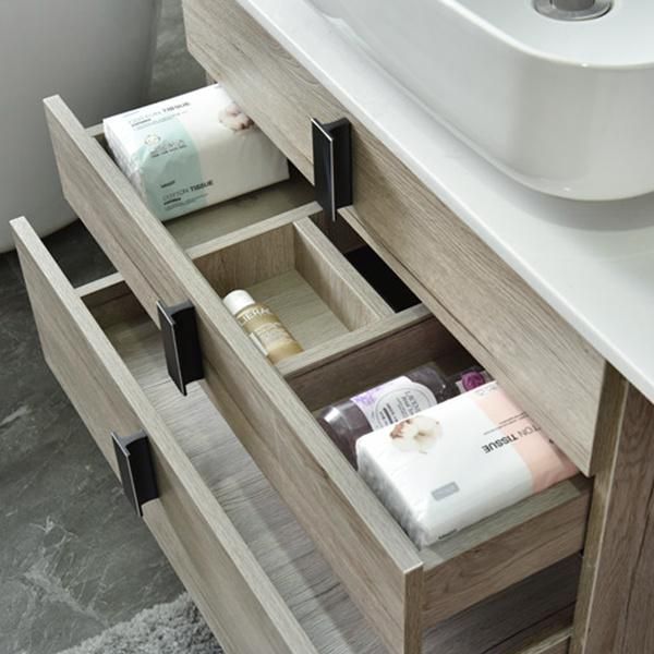 Modern Wall Mounted Cabinet Bathroom Vanity with Sink and Mirror