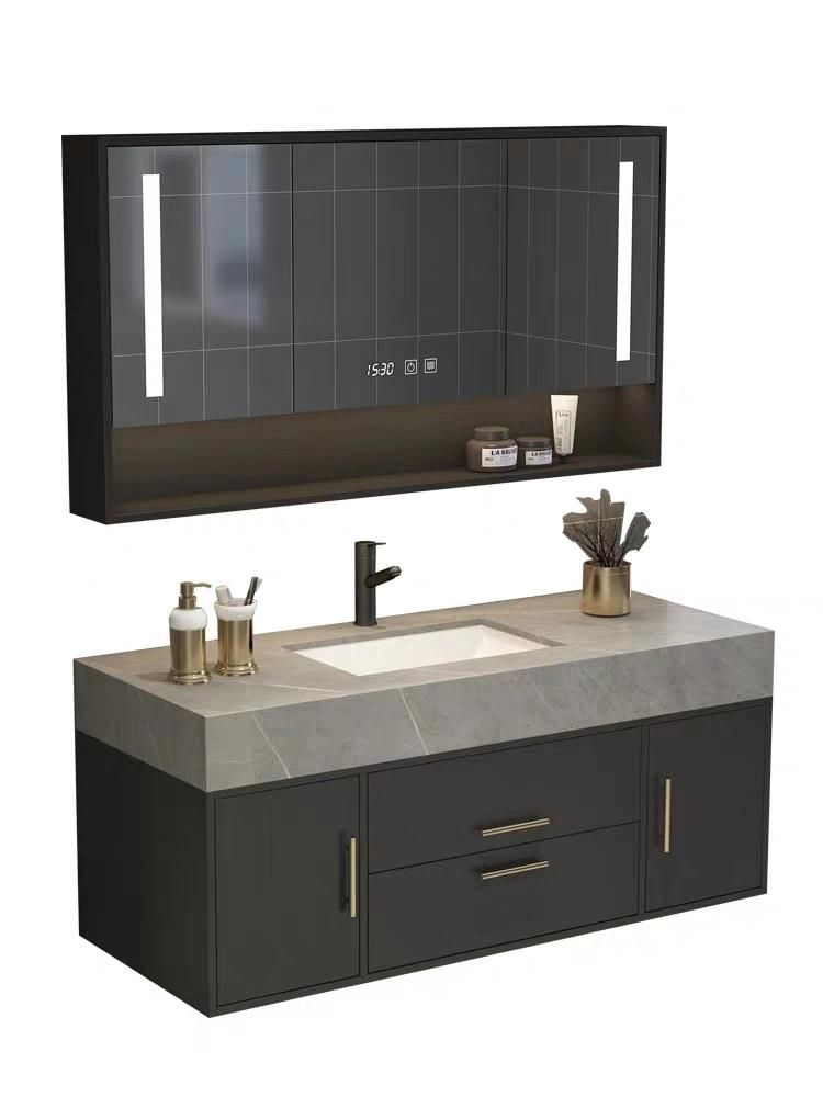 Melamine Vanity Sink Base Cabinets for Bathroom, Wall Mounted Mirror