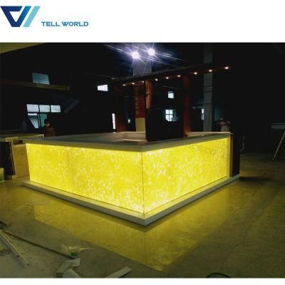 Tw Lighted Bar Counter Artificial Stone Bar Furniture Bar Counter for Night Club