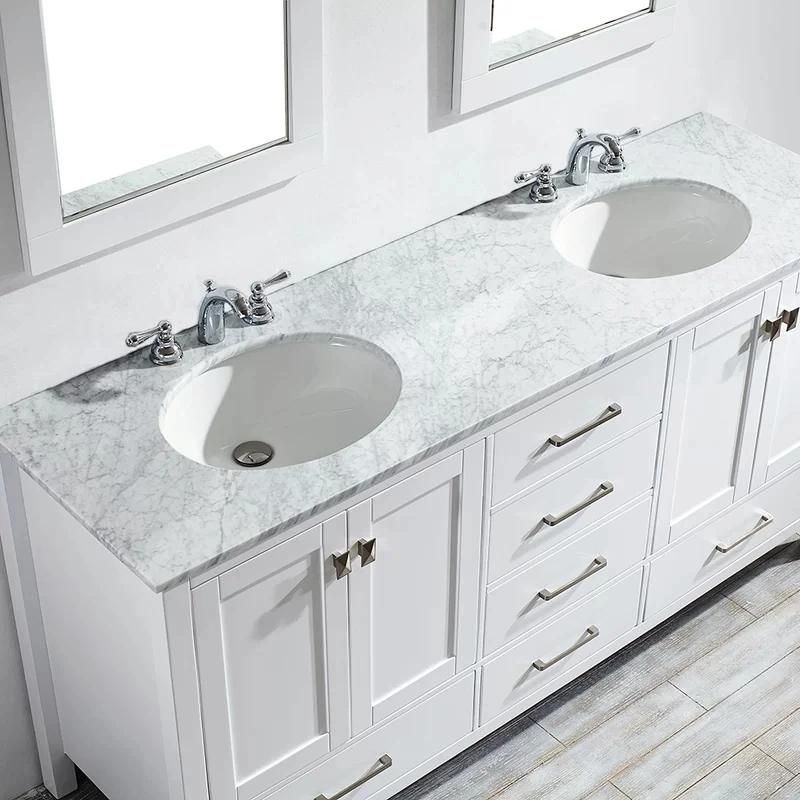 New Design Solid Wood 72" Double Bathroom Vanity Cabinet