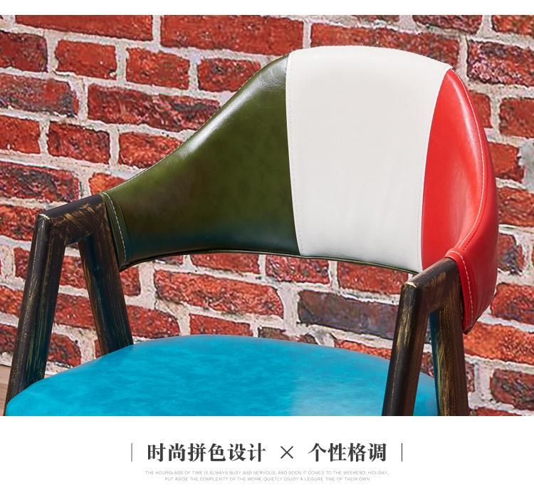 Multi-Color Modern Stylish Western Restaurant Dining Chair Armrest Wooden Chairs Furniture for Coffee Shop