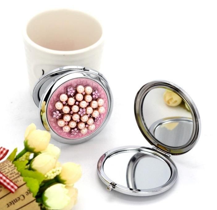 Promotional Gift Pearl Decorated Cosmetic Makeup Mirror