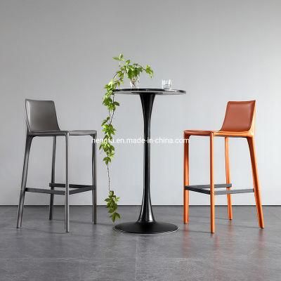 New Design Hotel Cheap Home Furniture Bar Chair with Iron Legs