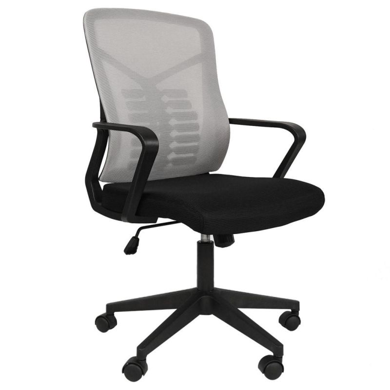 Black Vinyl Wholesale Market PU Leather Ribbed High Back Task Rotating Desk Task Swivel Staff Executive Modern Ergonomic Office Chairs