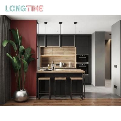 China Factory Prefab Luxury Classic Style PETG Finish Kitchen Cabinet