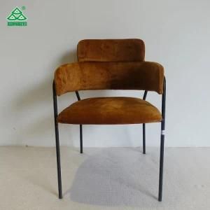 Metal Frame Legs Dining Chair Foam with Fabric Dining Chair