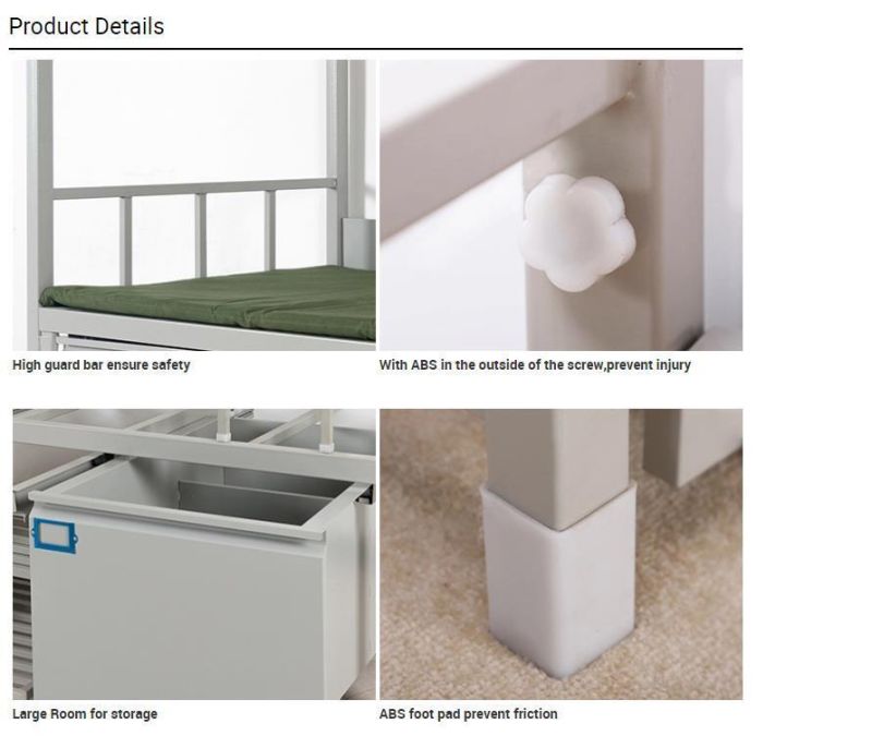 Military School Dormitory Steel Frame Bunk Beds with Slide and Stairs