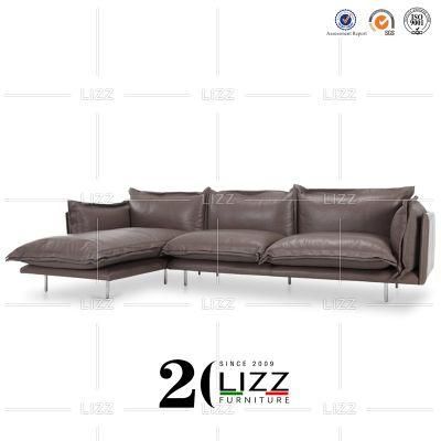 Modern Simple Design Home Office Furniture European Leisure Living Room Genuine Leather Sofa