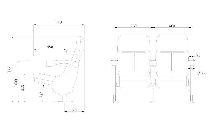 Economic 4D Modern Church Auditorium Theater Cinema Movie Seating