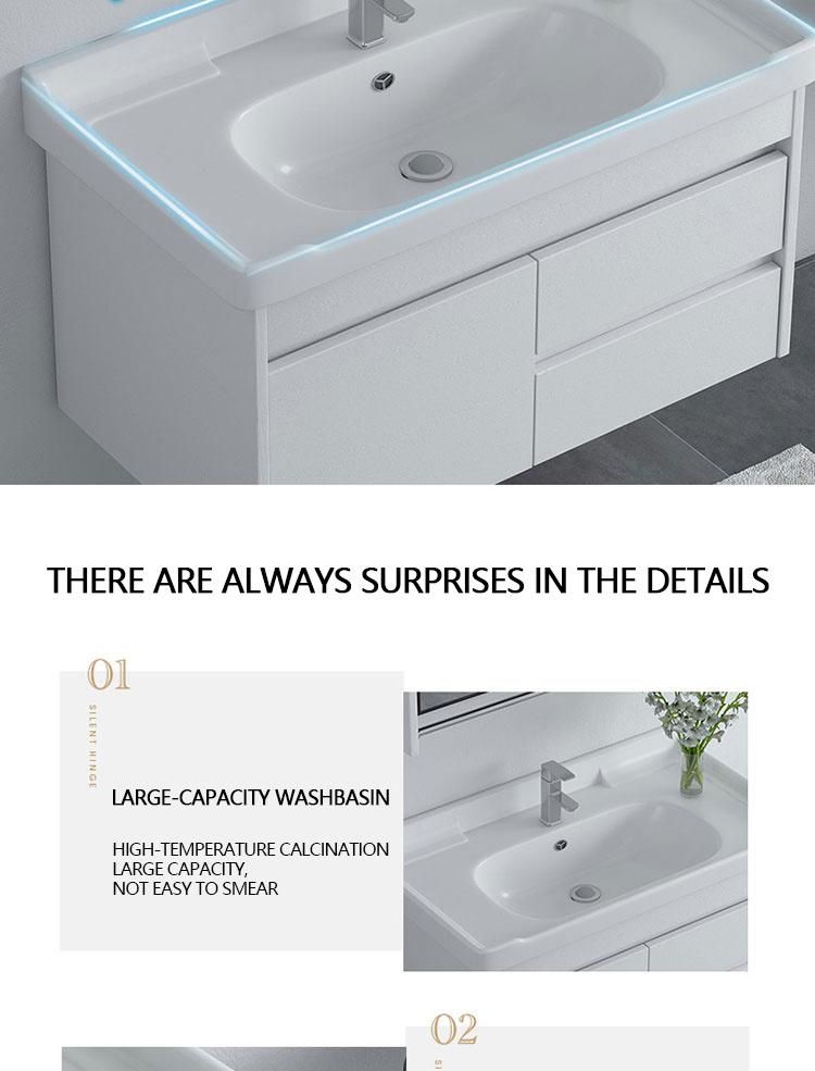 White Lacquer Wall Mounted Washbasin Cabinet Vanity Bathroom Modern