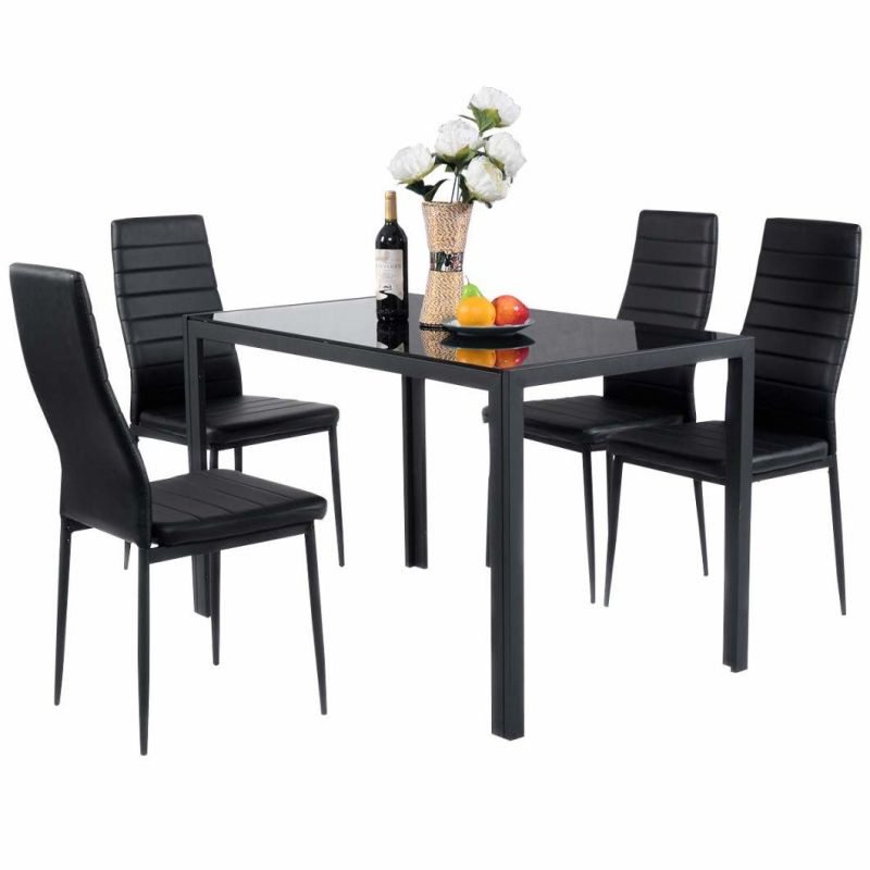 Wholesale Ceramic Dining Table and PU Chairs Dining Room Furniture Dining Sets Table