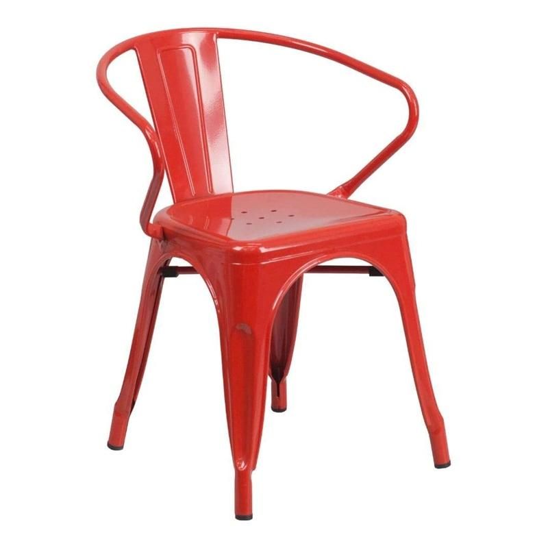 Modern Style Optional Color Bar Cafe Restaurant Dining Home Garden Furniture Stackable Events Metal Frame Chair