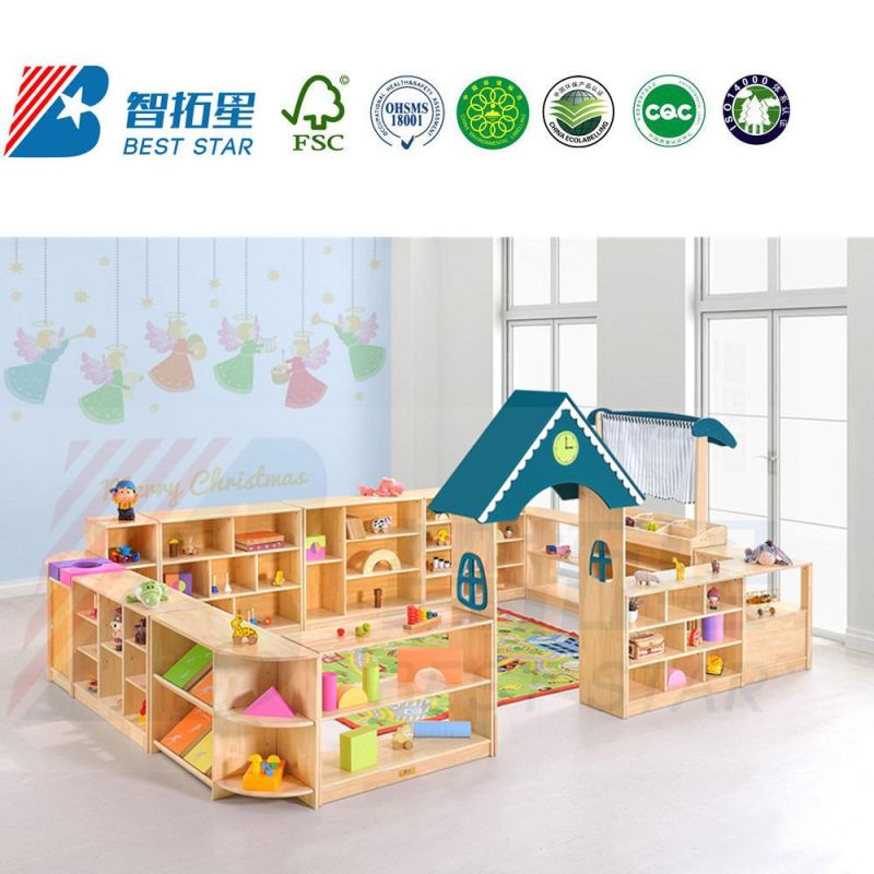 Living Room Wardrobe Cabinet,Playroom Furniture Kids Toy Storage Cabinet,Preschool and Kindergarten Child Bookshelf and Bookcase,Movable Wooden Display Cabinet