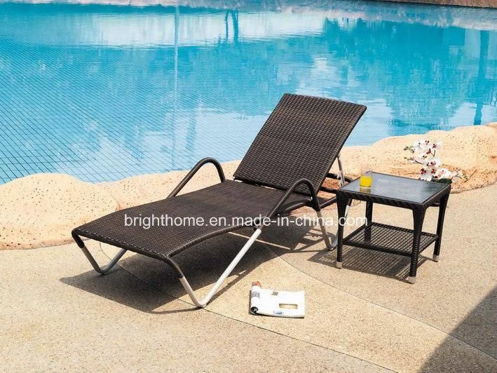 Resin Wicker Rattan Furniture Outdoor Pool Garden Stacking Sunbeds/Sun Bed /Aluminium Sun Lounger