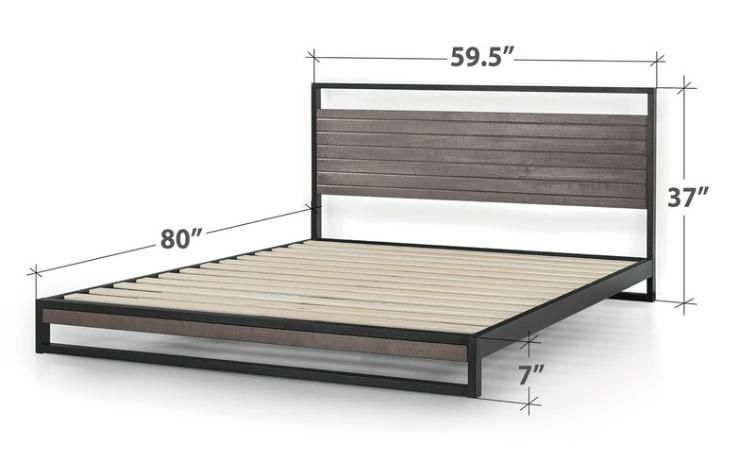 Nordic Modern Hotel Wooden Furniture Bedroom Iron King Bed