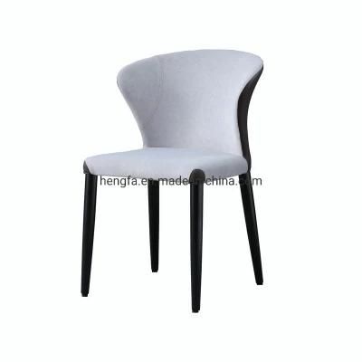 Modern Restaurant Furniture Leather Fabric Cushion Metal Dining Chairs